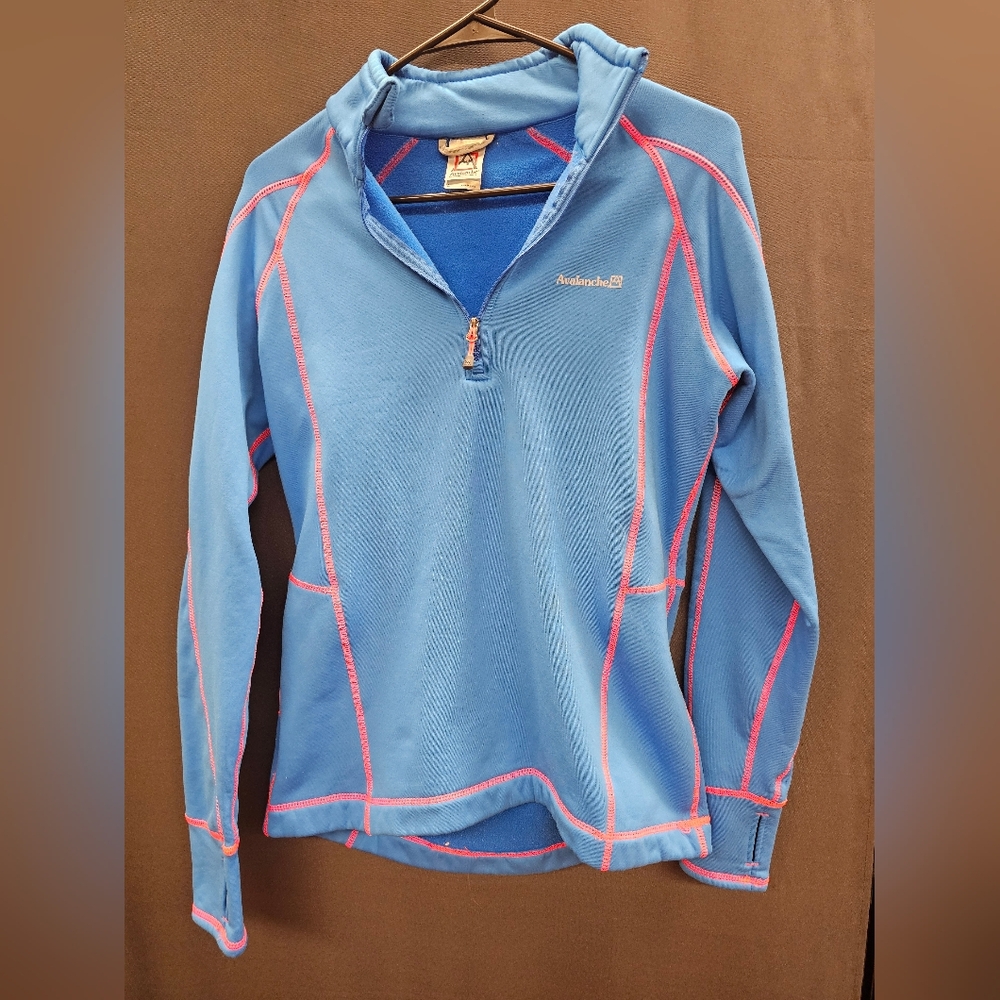 Avalanche Blue Fleece with Pink Stitching